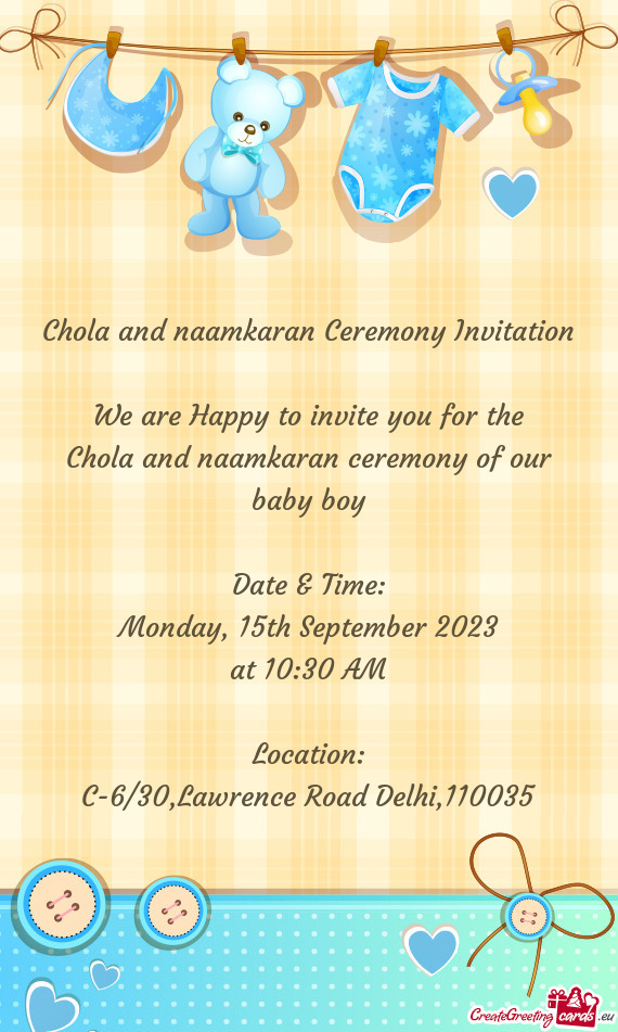 Chola and naamkaran ceremony of our baby boy