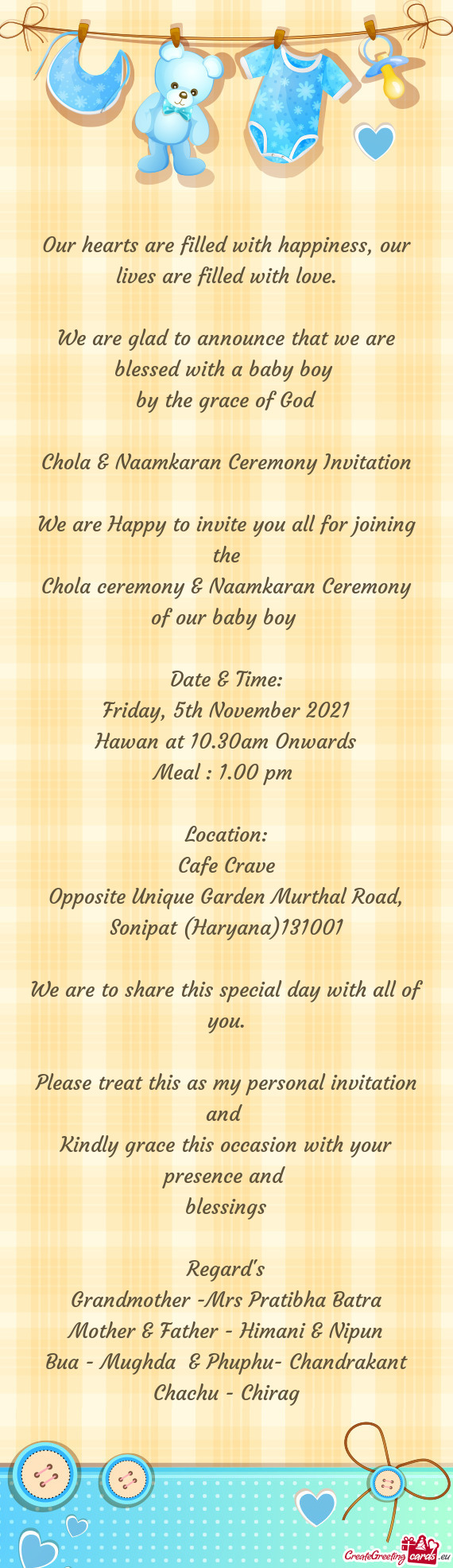 Chola ceremony & Naamkaran Ceremony of our baby boy