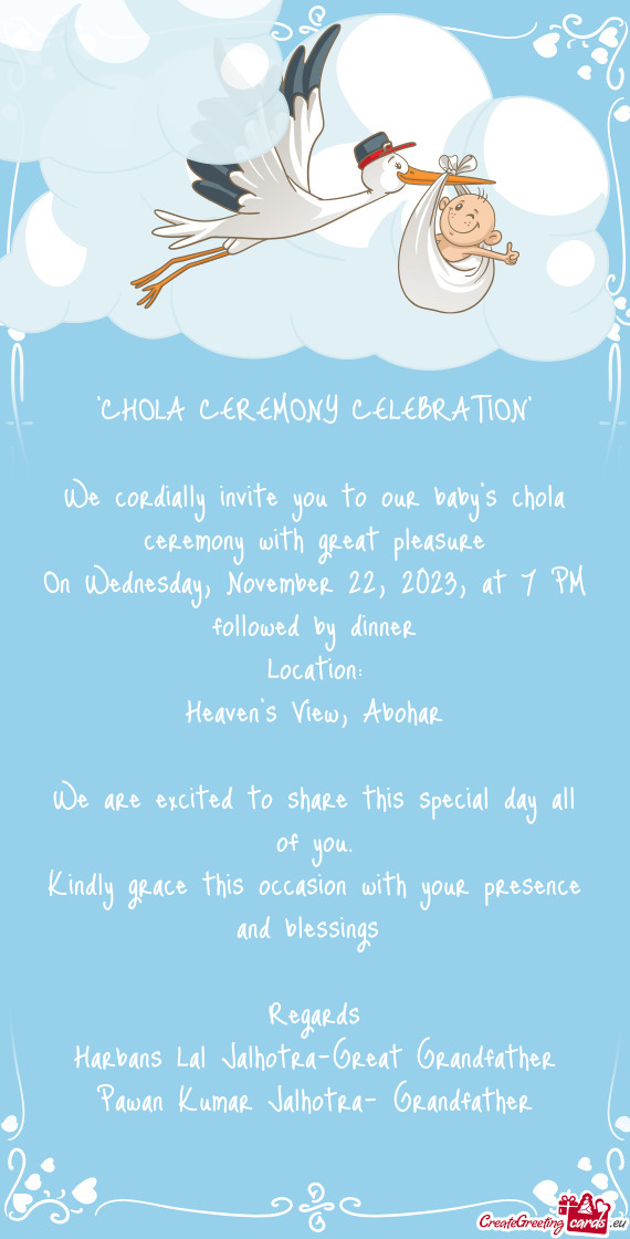 "CHOLA CEREMONY CELEBRATION"