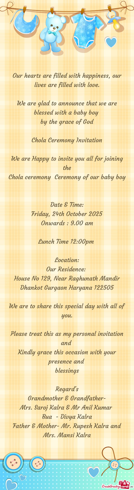 Chola ceremony Ceremony of our baby boy