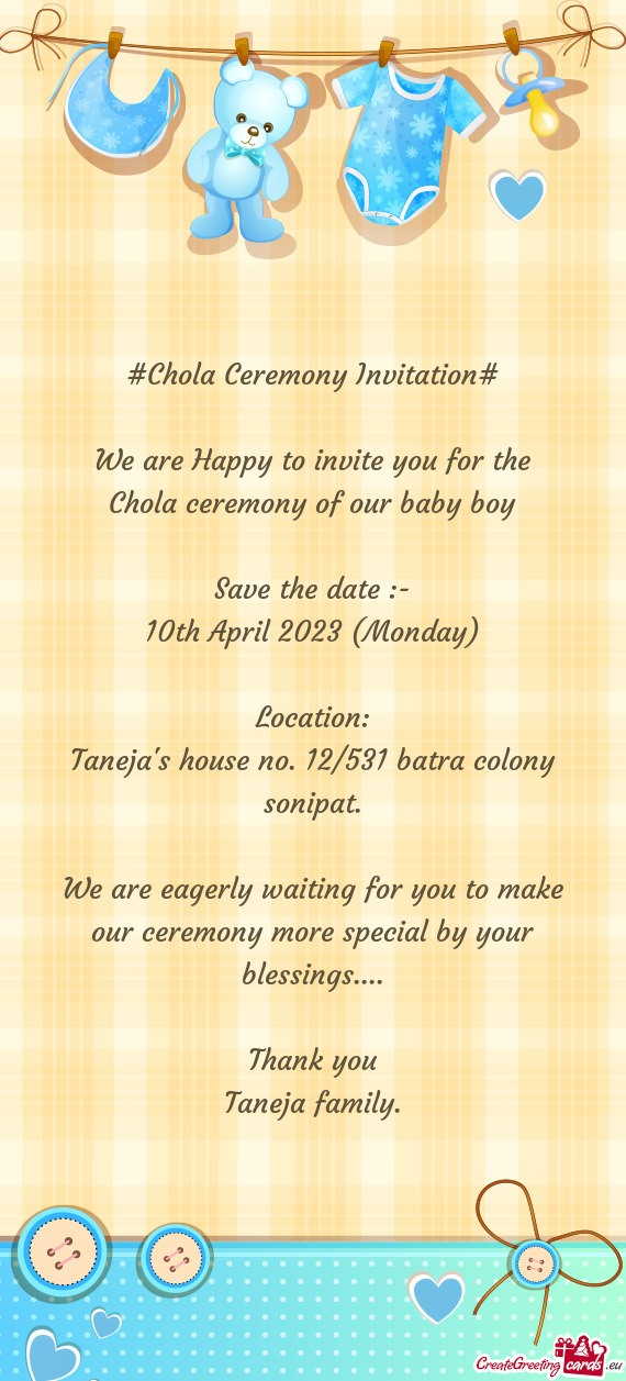 #Chola Ceremony Invitation#