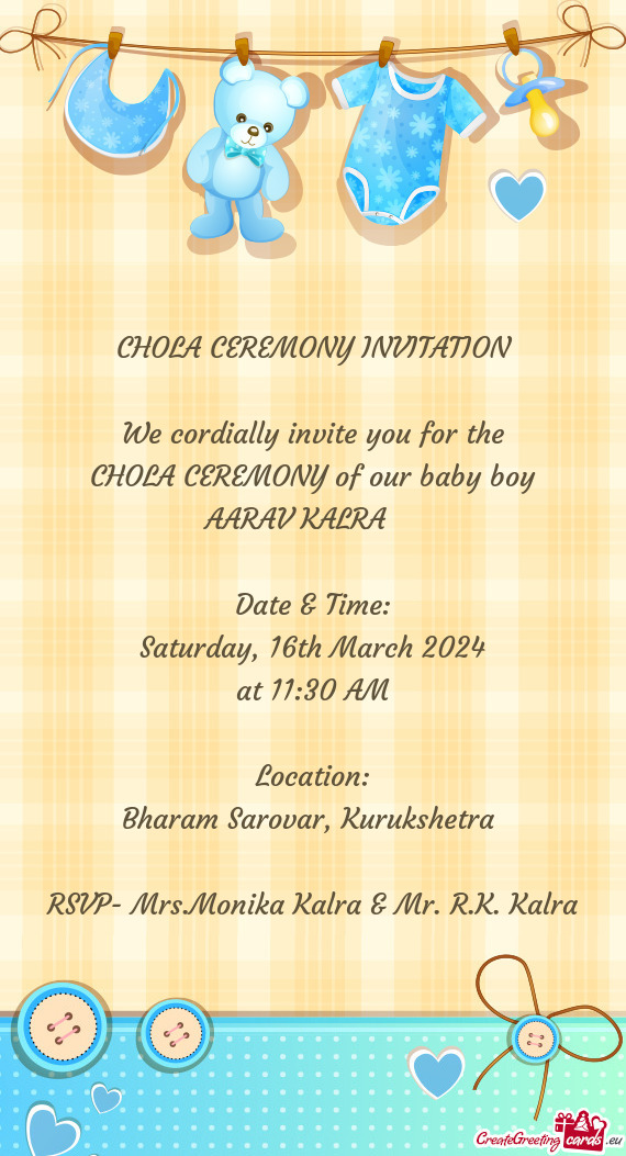 🎊CHOLA CEREMONY INVITATION🎊