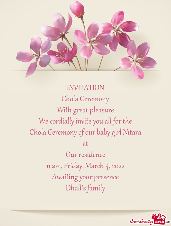 Chola Ceremony of our baby girl Nitara