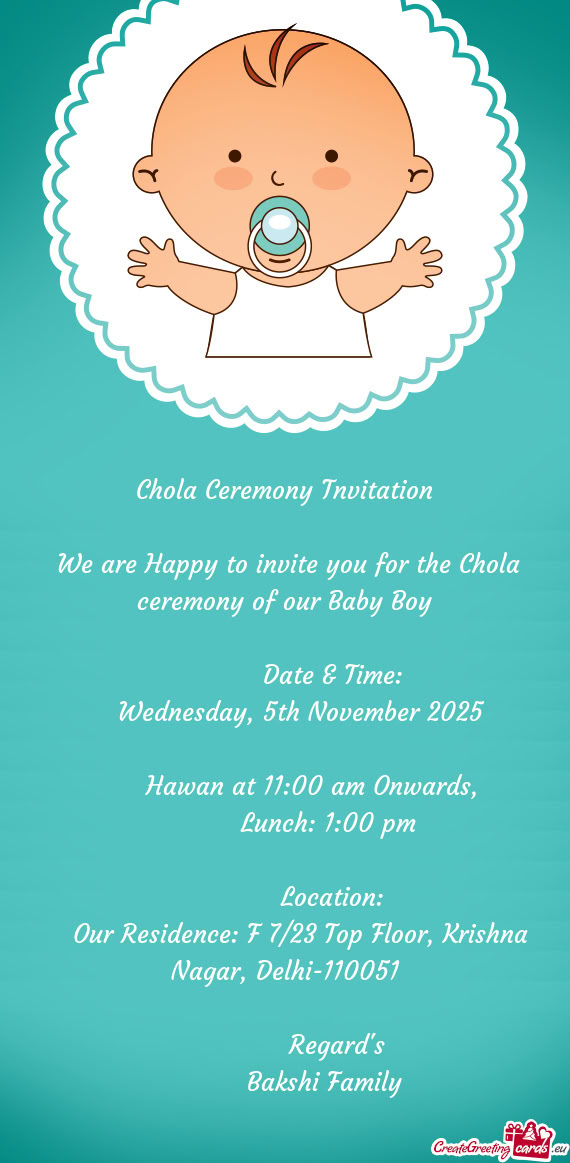 Chola Ceremony Tnvitation