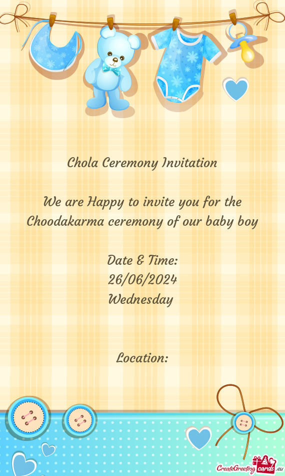 Choodakarma ceremony of our baby boy