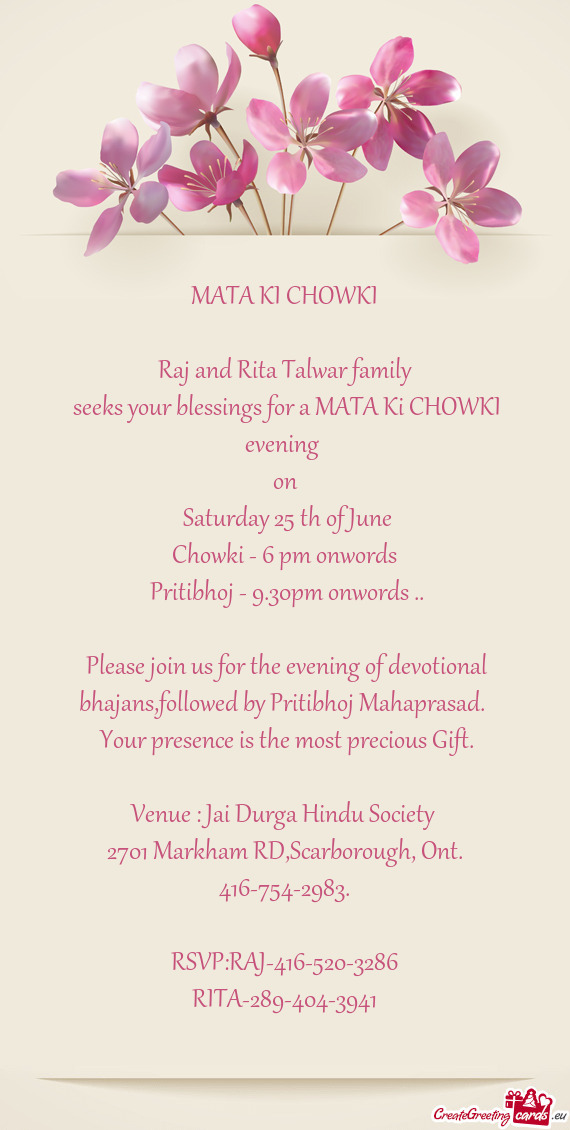 Chowki - 6 pm onwords