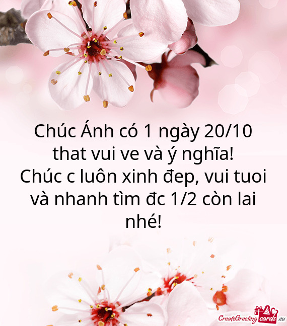 Chúc Ánh có 1 ngày 20/10 that vui ve và ý nghĩa