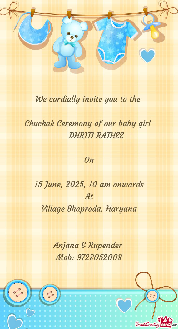 Chuchak Ceremony of our baby girl