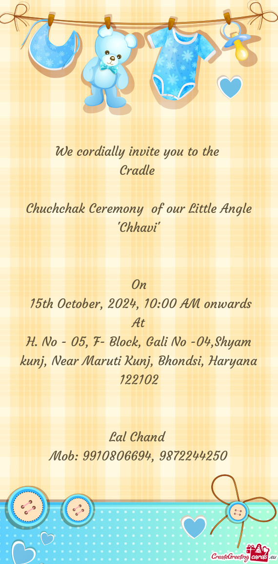 Chuchchak Ceremony of our Little Angle "Chhavi"