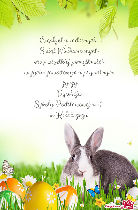 Ciepłych i radosnych Świąt Wielkanocnych oraz wszelkiej pomyślności w życiu zawodowym i pr