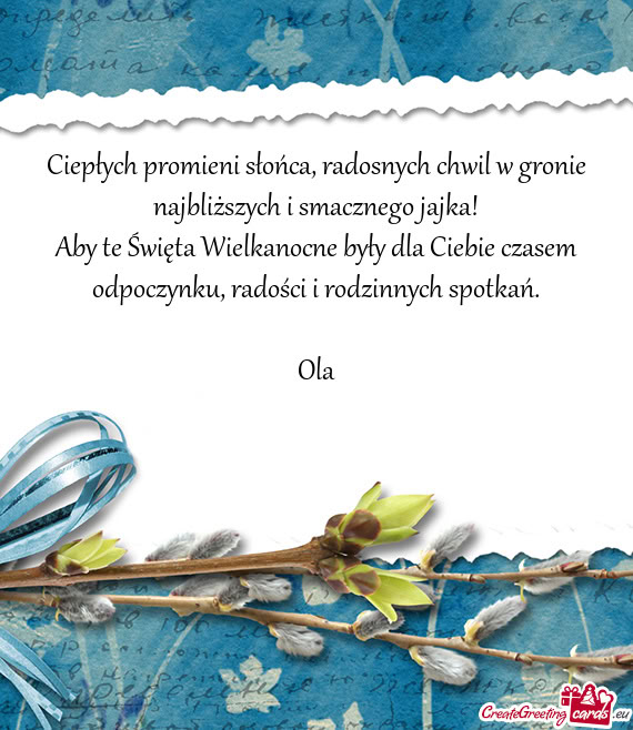 Ciepłych promieni słońca, radosnych chwil w gronie najbliższych i smacznego jajka