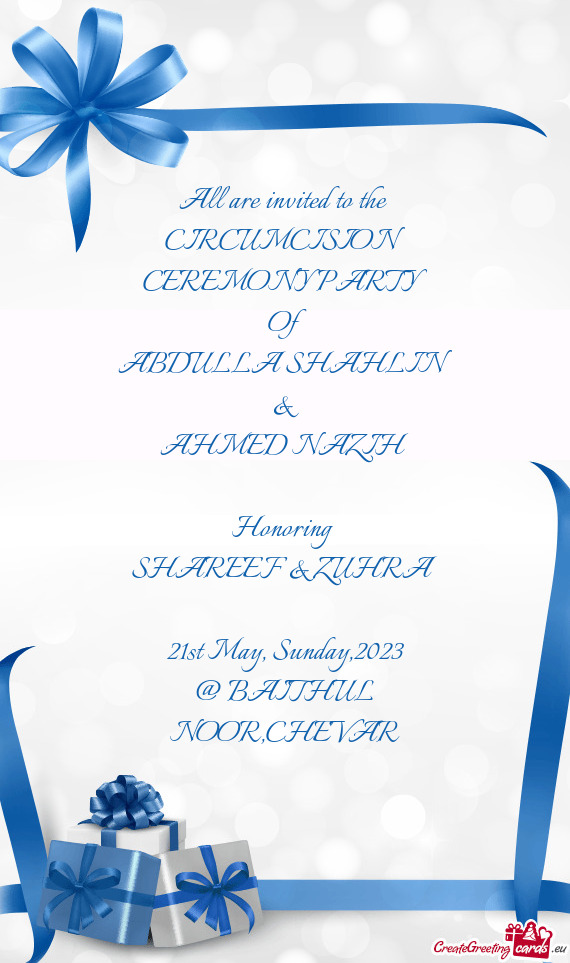 CIRCUMCISION CEREMONY PARTY