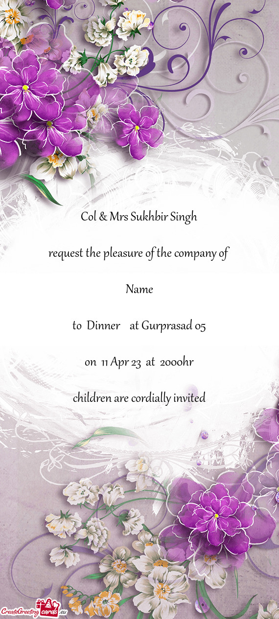 Col & Mrs Sukhbir Singh