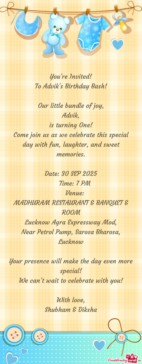 Come join us as we celebrate this special day with fun, laughter, and sweet memories