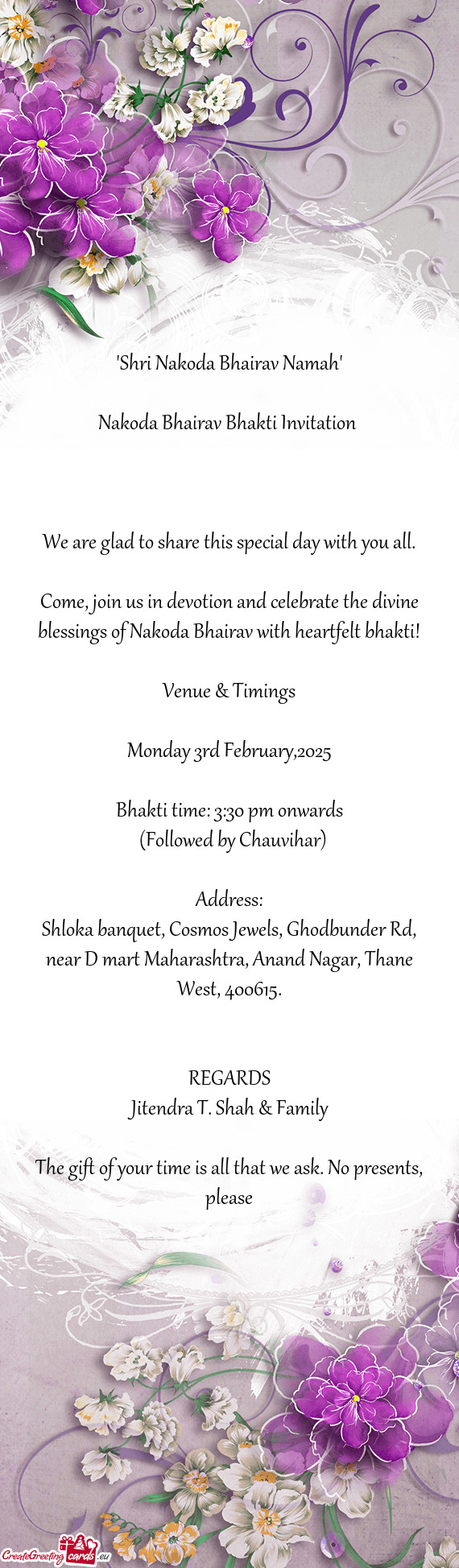 Come, join us in devotion and celebrate the divine blessings of Nakoda Bhairav with heartfelt bhakti