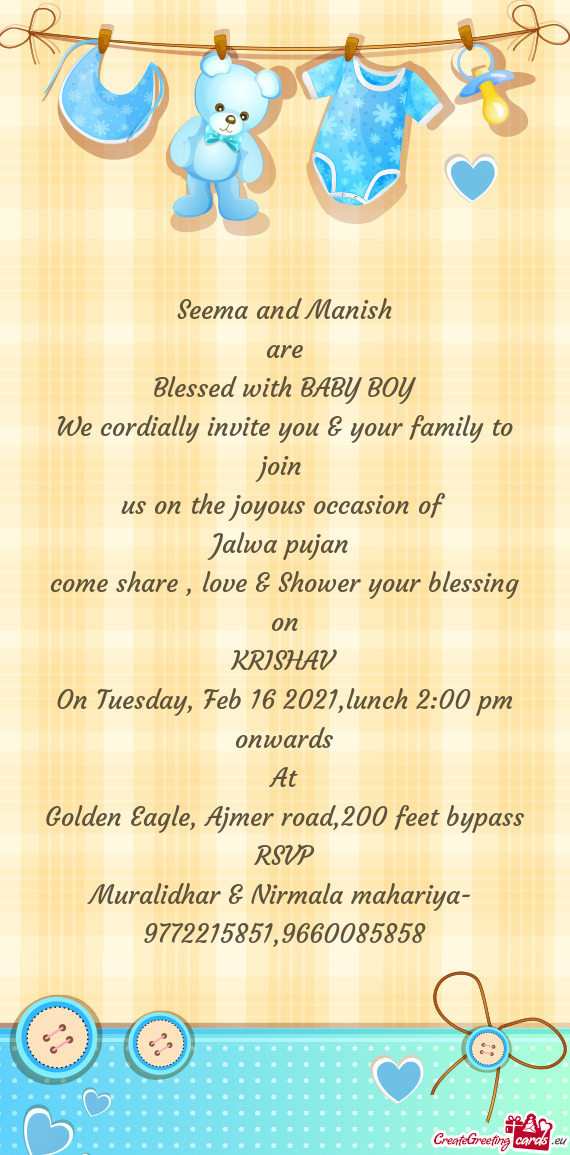 Come share , love & Shower your blessing on