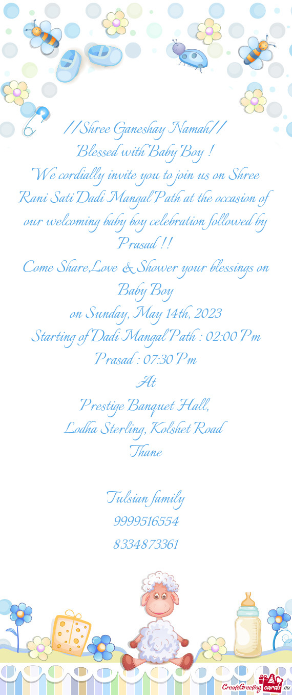 Come Share,Love & Shower your blessings on Baby Boy