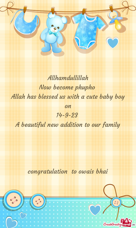 Congratulation to owais bhai