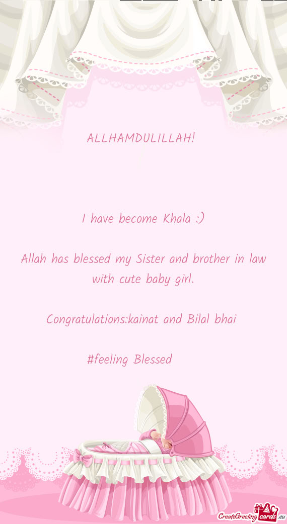 Congratulations:kainat and Bilal bhai