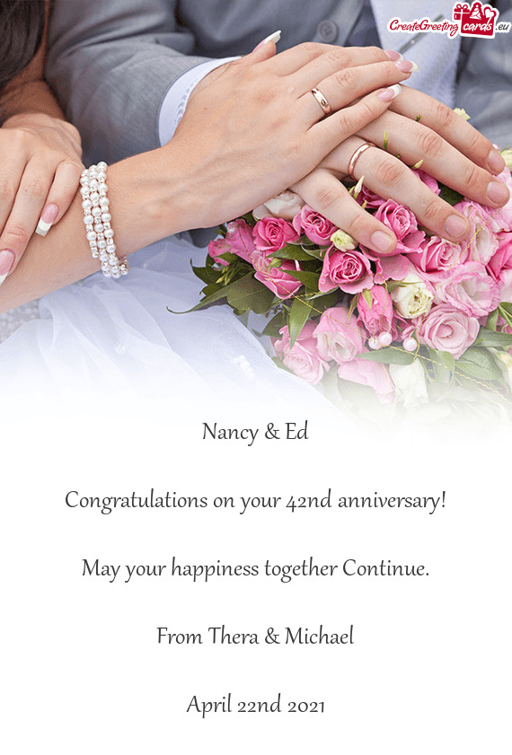 Congratulations on your 42nd anniversary