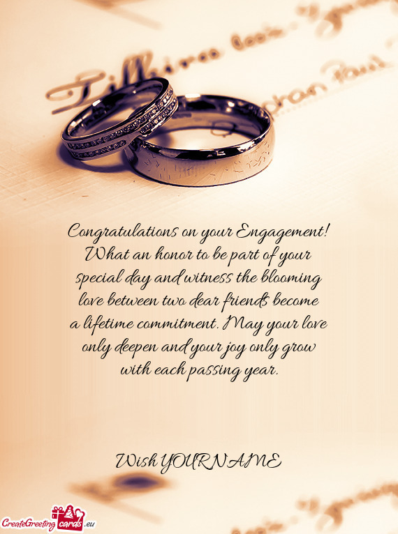 Congratulations on your Engagement