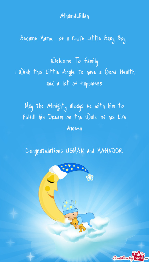 Congratulations USMAN and MAHNOOR