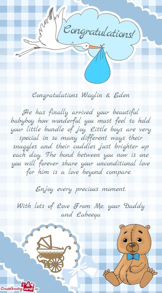 Congratulations Waylin & Eden