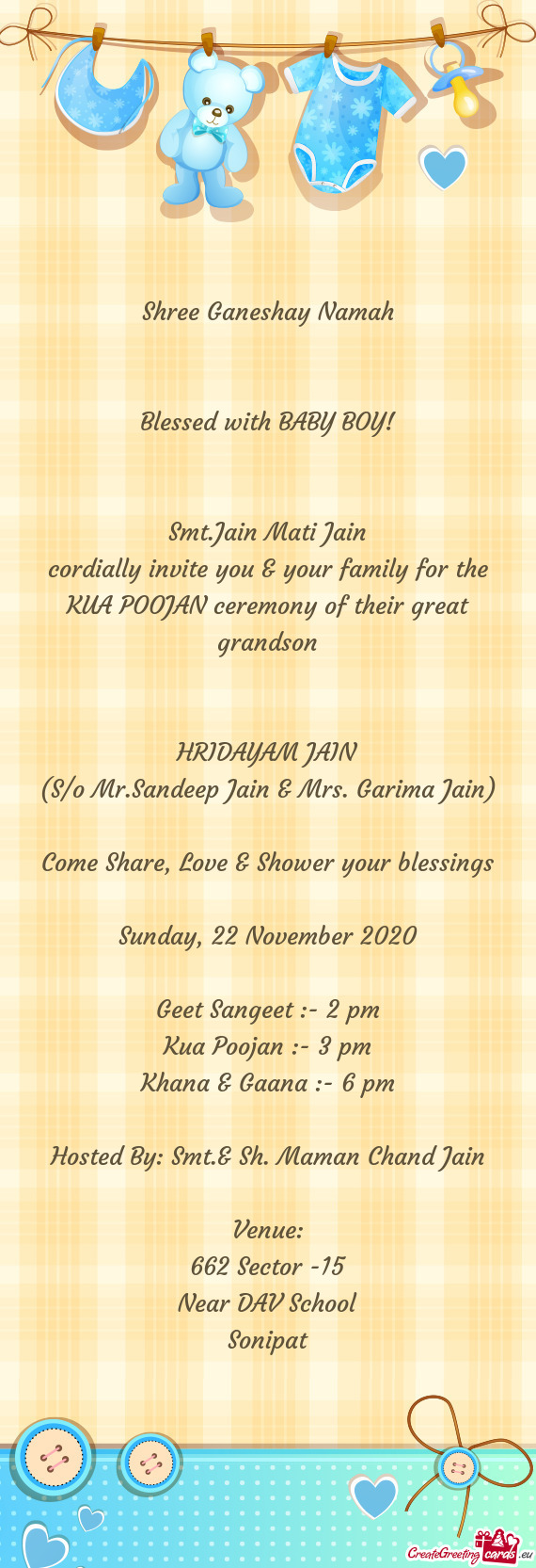 Cordially invite you & your family for the