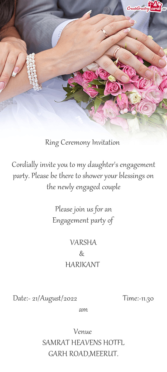 Cordially invite you to my daughter