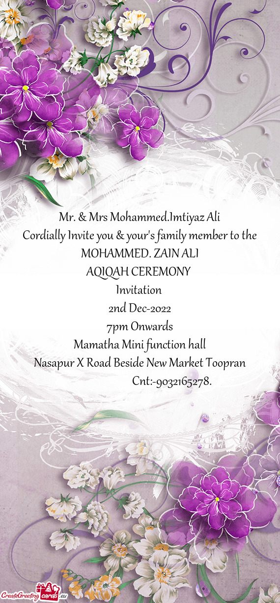 Cordially Invite you & your