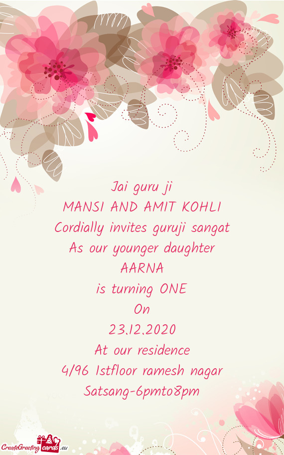 Cordially invites guruji sangat