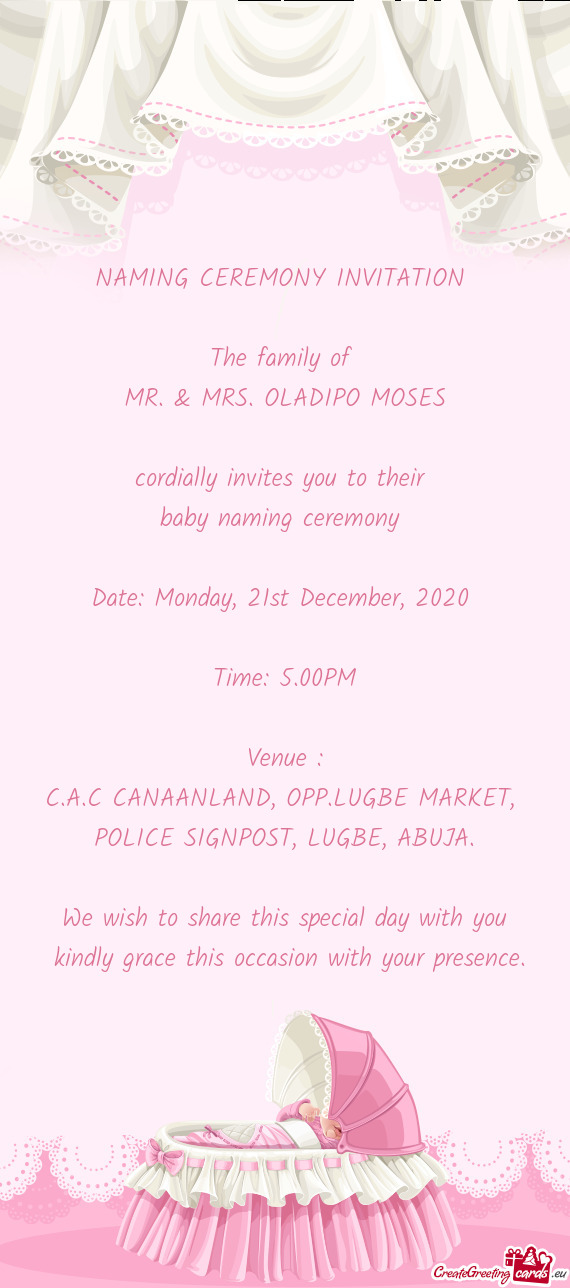 Cordially invites you to their