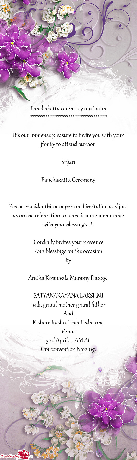 Cordially invites your presence