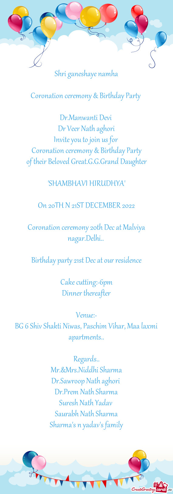 Coronation ceremony & Birthday Party