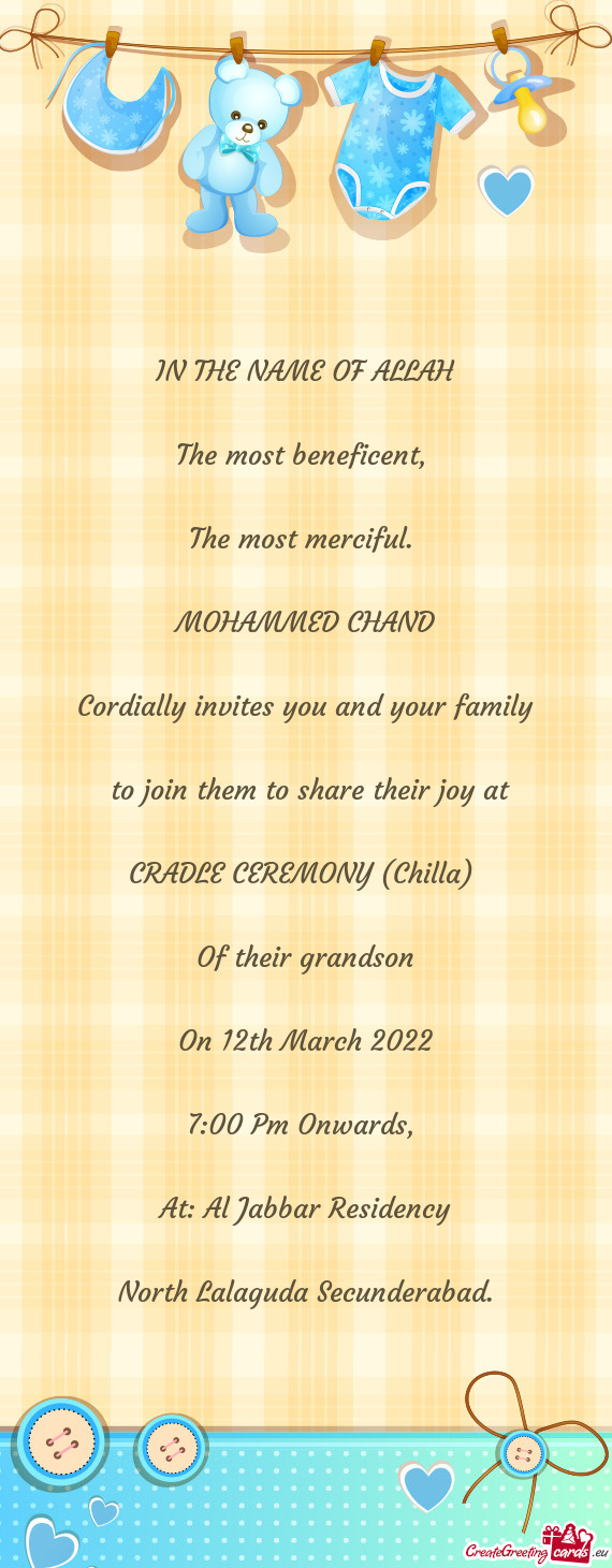 CRADLE CEREMONY (Chilla)