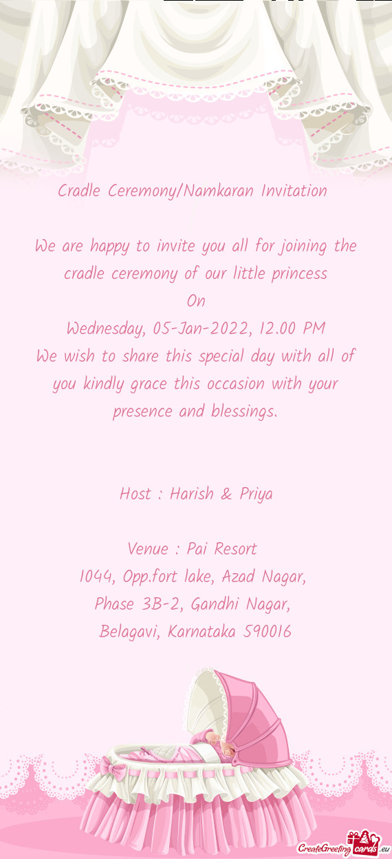 Cradle Ceremony/Namkaran Invitation