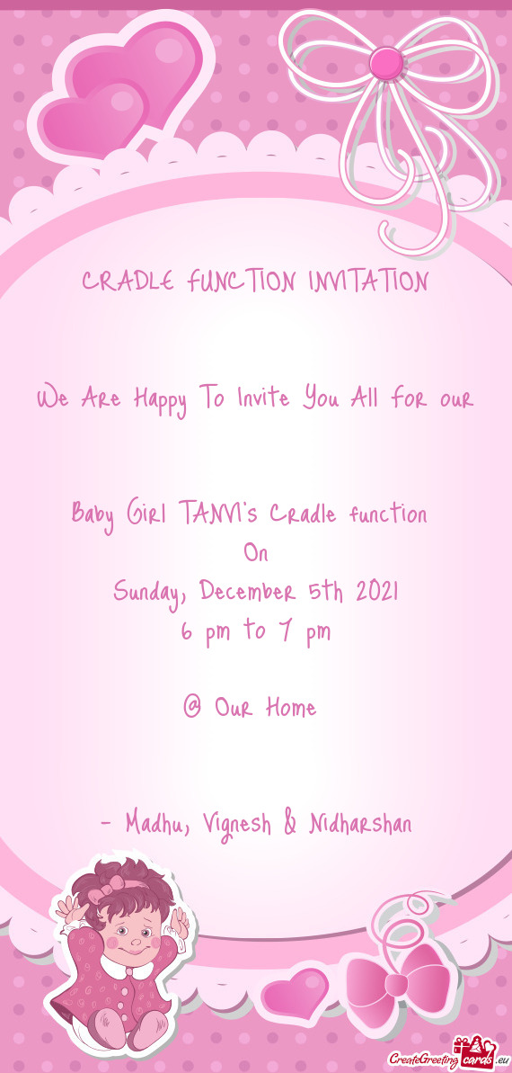 CRADLE FUNCTION INVITATION