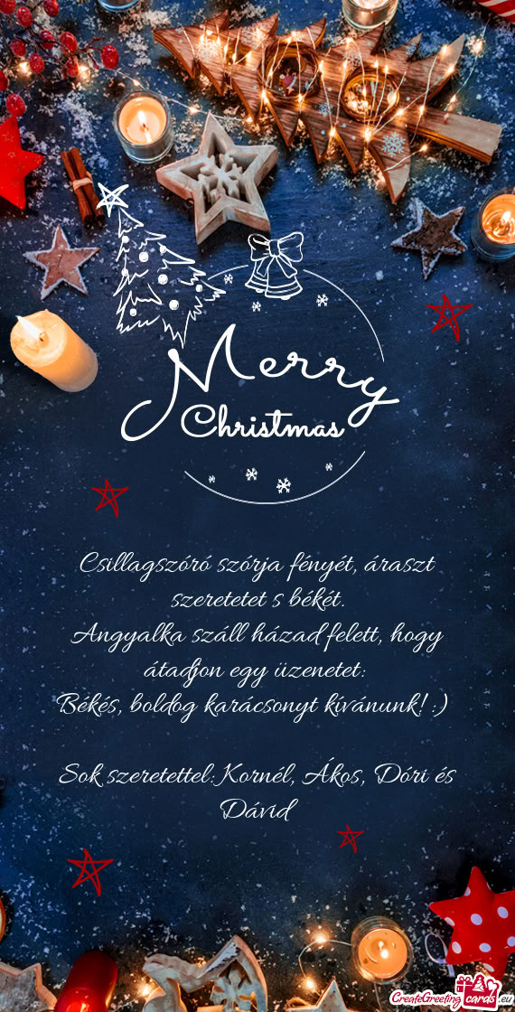 Csillagszóró szórja fényét, áraszt szeretetet s békét