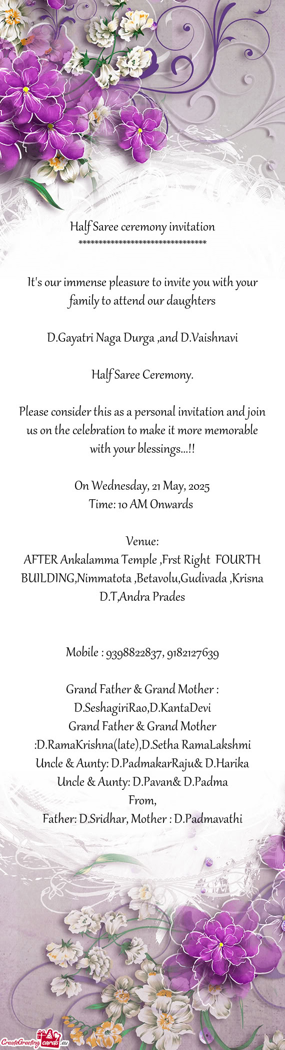 D.Gayatri Naga Durga ,and D.Vaishnavi