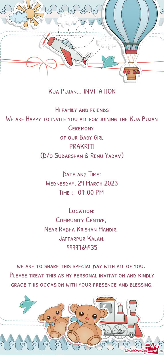 (D/o Sudarshan & Renu Yadav)