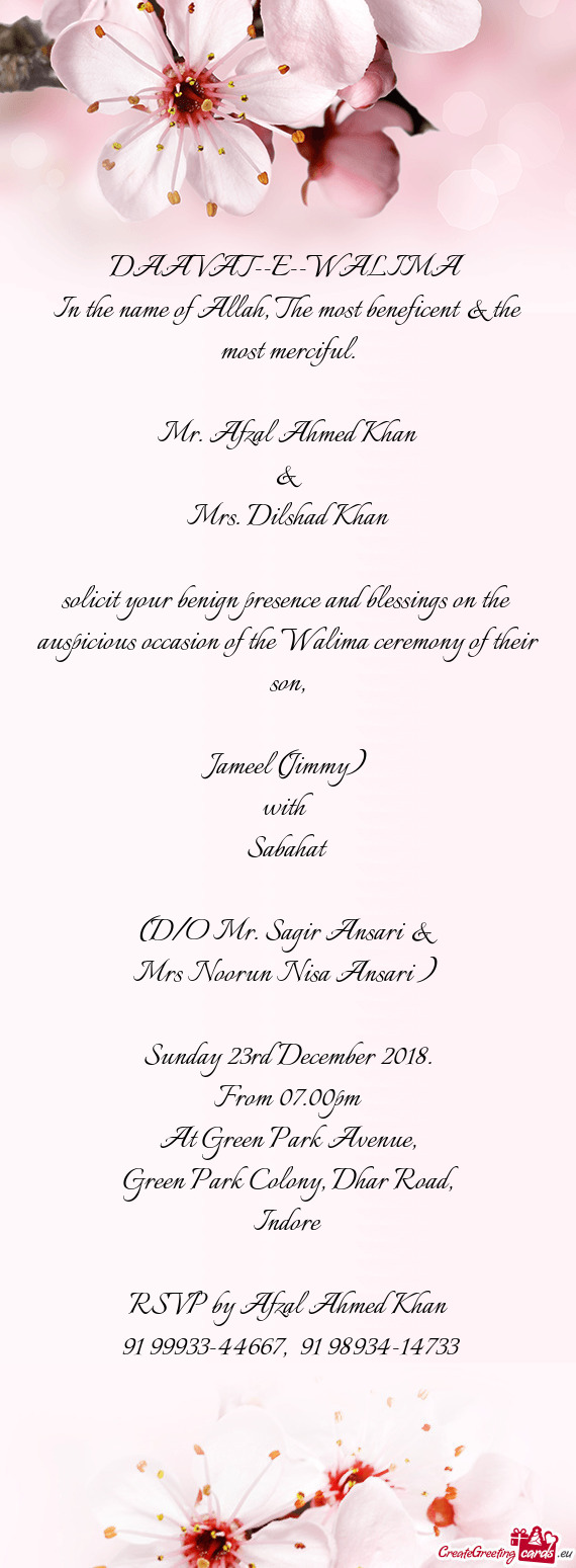 DAAVAT--E--WALIMA