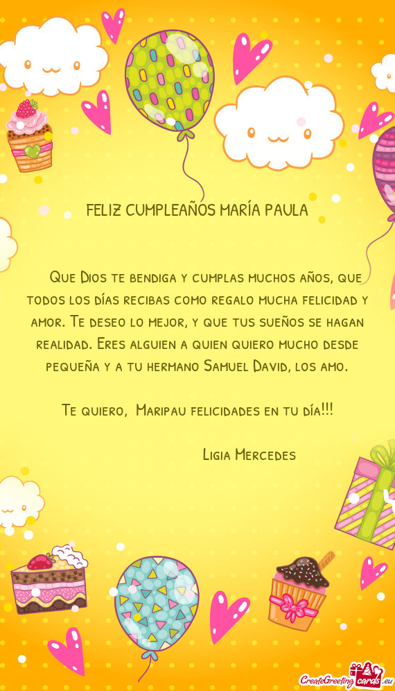 Dad y amor. Te deseo lo mejor, y que tus sueños se hagan realidad. Eres alguien a quien quiero much