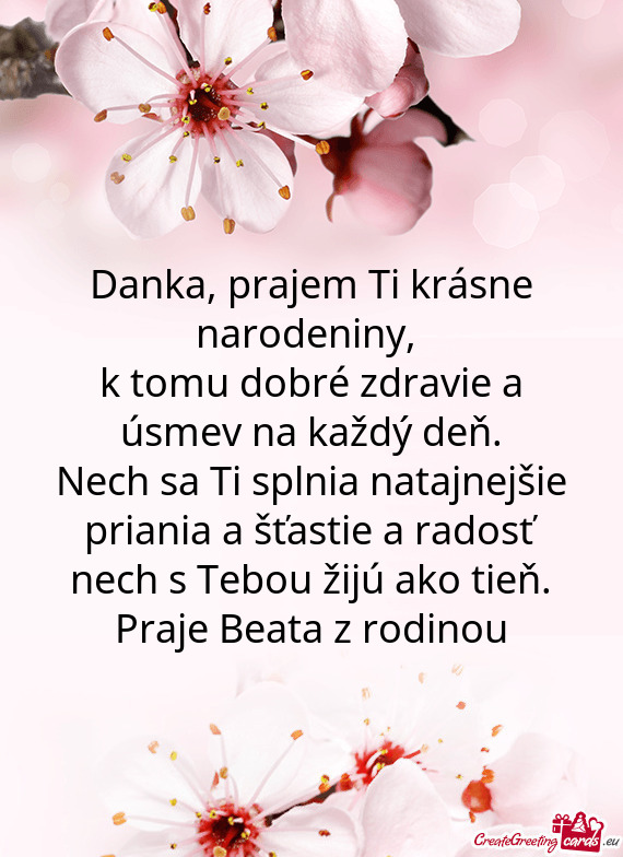 Danka, prajem Ti krásne narodeniny