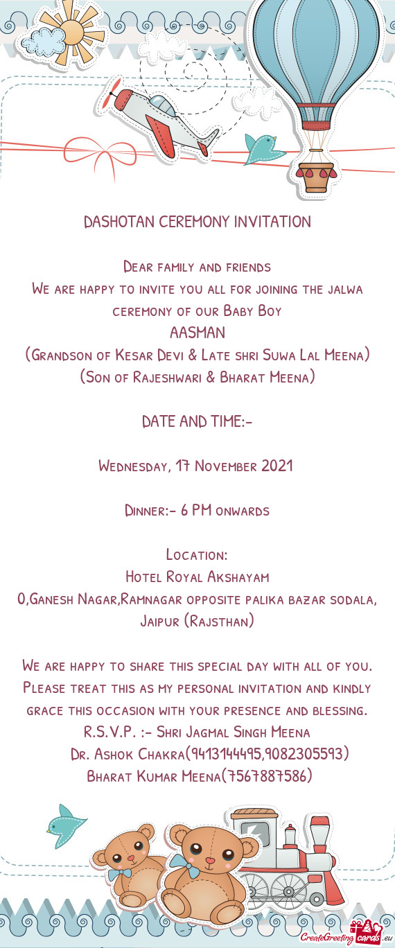 DASHOTAN CEREMONY INVITATION