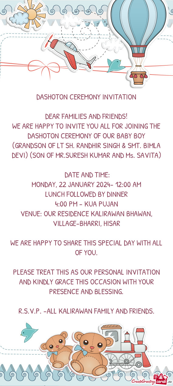 DASHOTON CEREMONY INVITATION