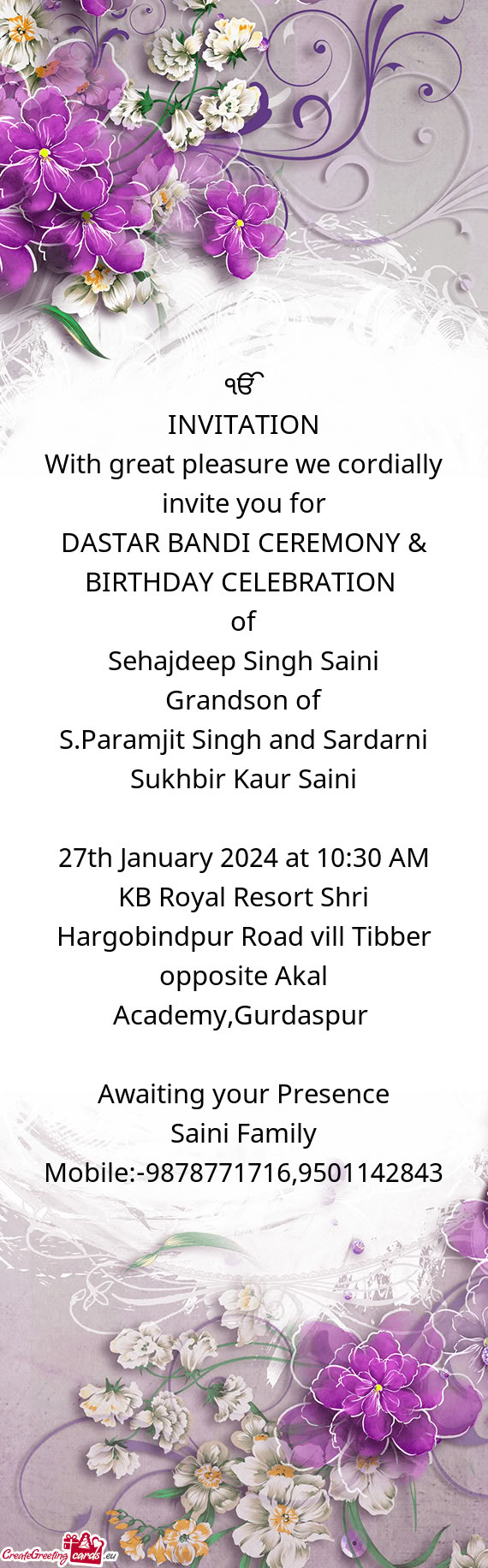 DASTAR BANDI CEREMONY & BIRTHDAY CELEBRATION