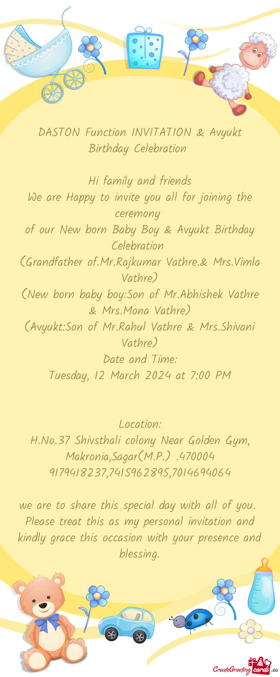 DASTON Function INVITATION & Avyukt Birthday Celebration