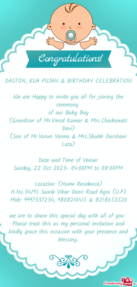 DASTON, KUA PUJAN & BIRTHDAY CELEBRATION