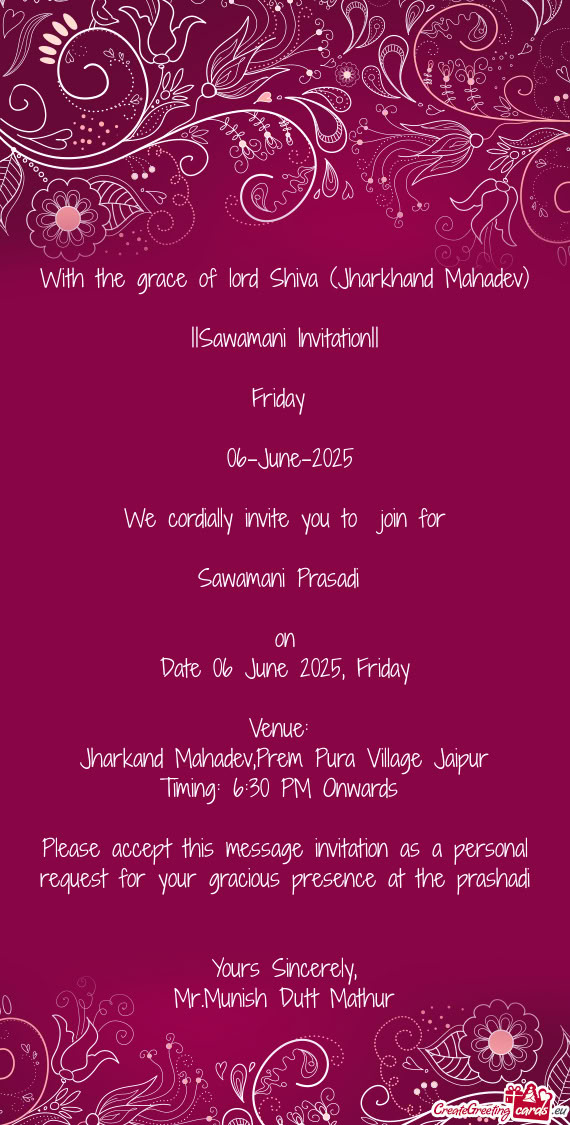 Date 06 June 2025, Friday