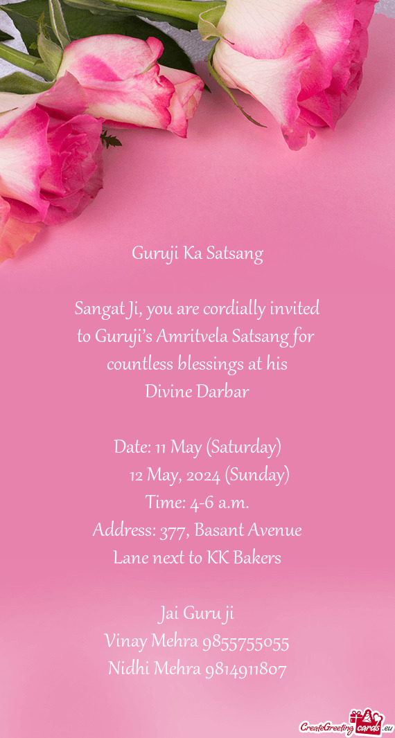 Date: 11 May (Saturday)